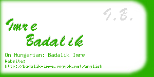 imre badalik business card